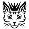 Cat with a large crown