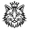 Fluffy Cat with Crown