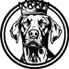 Circled dog with crown