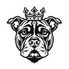 Younger bulldog with crown