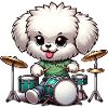 Cool Bolonka Drummer Puppy Design