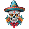 Iconic Sugar Skull Mexican Holiday