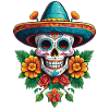 Iconic Sugar Skull Mexican Holiday