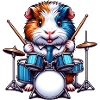 Cool guinea pig drummer