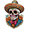 Iconic Sugar Skull Mexican Holiday