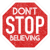 DON'T STOP BELIEVING WHITE GRUNGE