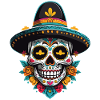 Iconic Sugar Skull Mexican Holiday