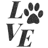 LOVE DOG PAWS NOIR GRUNGE