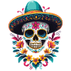 Iconic Sugar Skull Mexican Holiday