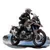 Motard sur moto grise