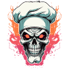 Skull with chef's hat