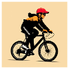 Man riding a bicycle