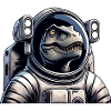 T-Rex astronaut in space
