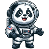 Panda astronaut in space