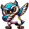 Cool Owl Dabbing Comic Cute