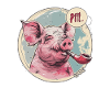 Relaxed, cool pig and whistle