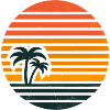 Sunset with palm trees