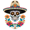 Iconic Sugar Skull Mexican Holiday