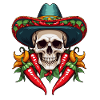 Aesthetic Chili Skull Design Mexican Style
