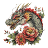 Dragon avec des fleurs