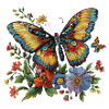 Papillon avec des fleurs