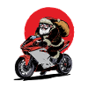 Père Noël à moto