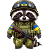 Cute raccoon in uniform