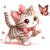 Cat with butterfly