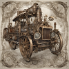 Voiture de style steampunk
