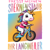 Süßes Einhorn auf Fahrrad