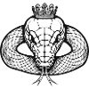 Crowned Black & White Serpent