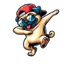 Dancing Pug Dabbing Pose Stylish