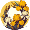 Retro Gelbe Iris