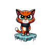 Grimmiger Eis-Katzen-Charakter