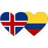Iceland Colombia Flag Heart