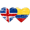 Islande Colombie drapeau coeur utilisé