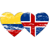 Colombie Islande drapeau coeur utilisé