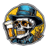 Skull / Skull / Skeleton / Gothic / Beer