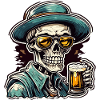 Skull / Skull / Skeleton / Gothic / Beer