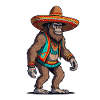 Mexican Bigfoot Sasquatch With Sombrero