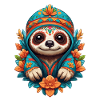 Sloth Iconic Sugar Skull Mexico
