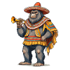 Mexican Bigfoot Sasquatch With Sombrero
