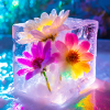 Fleurs dans la glace