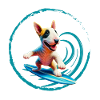 Bullterrier Surfen