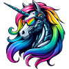 Cooler Cyborg-Einhorn Regenbogen