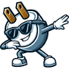 Cool Electrician Dabbing Cartoon