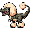 Poodle T-Rex Fusion Cartoon