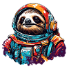 Astronaut / Space / Animal / Sloth / Spaceship