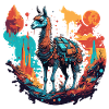 Astronaut / Space / Animal / Llama / Spaceship