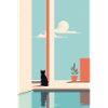 cat by the pool